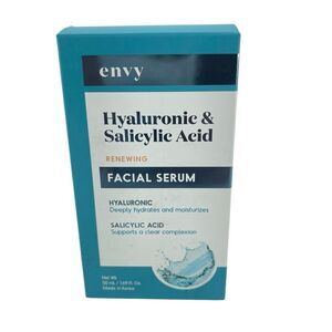 Envy Hyaluronic & Salicylic Acid Renewing Facial Serum 1.69 oz New in Box